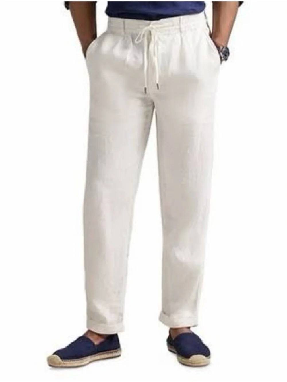 Polo Ralph Lauren Men's Linen Pleated Drawstring Trousers